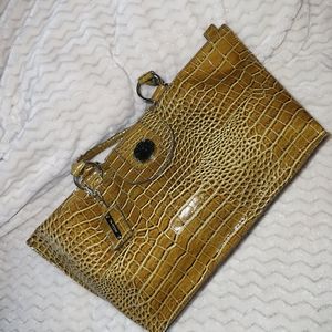 Emilli M. Ombre Green&Brown Faux Alligator Purse